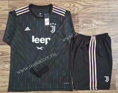 2021-2022 Juventus Black LS Orange Soccer Uniform-DG