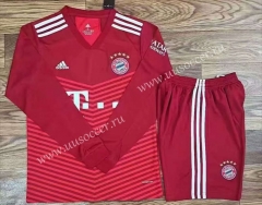 2021-2022 Bayern München Home Red LS Soccer Uniform-DG
