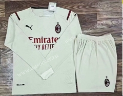 2021-2022 AC Milan Away Yellow LS Soccer Uniform-DG