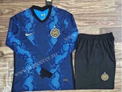 2021-2022 Inter Milan Home Black and Bule LS Soccer Uniform-DG
