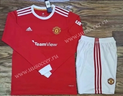 2021-2022 Manited United Home Red LS Soccer Uniform-DG