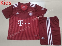 2021-2022 Bayern München Home Red Kids/Youth Soccer Uniform-507