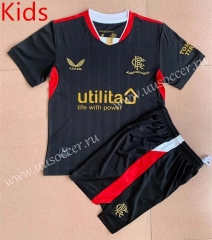 2021-2022 Rangers Away Black  Thailand Youth/Kids  Soccer Unifrom-XY