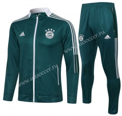 2021-2022 Bayern München Green Soccer Jacket Uniform-815