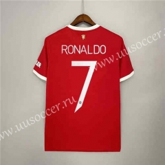 Fans  version 2021-2022 Manchester United Home Red Thailand Soccer jersey AAA#7 Ronaldo