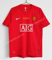 07-08 Retro Version Manchester United  Home Red Thailand Soccer Jersey AAA-c1046
