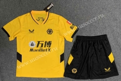 2021-2022 Wolverhampton Wanderers Yellow Soccer Uniform-GB