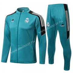 2021-2022 Real Madrid Blue Soccer Jacket Uniform-815