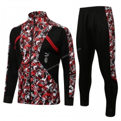 2021-2022 AC Milan Black & Red Soccer Jacket Uniform-815