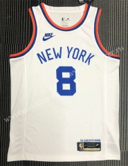 75th Anniversary Retro Edition NBA New York Knicks White #8 Jersey-311