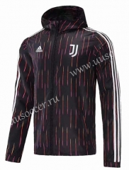 2021-2022 Juventus FC Black Thailand Wind Coat With Hat-CS