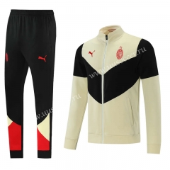 classic style 2021-2022 AC Milan Black & Beige Soccer Jacket Uniform-LH