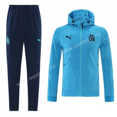 2021-2022 Olympique de Marseille Blue Thailand Soccer Jacket Uniform-LH