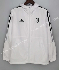 2021-2022 Juventus FC White Thailand Wind Coat With Hat-DD1