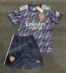 2021-2022 Arsenal  2nd Away Blue Soccer Uniform-DD1