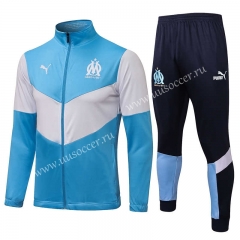 2021-2022 Olympique de Marseille Royal Blue Jacket Uniform-411