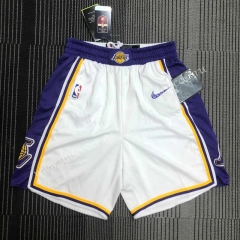 2021 Los Angeles Lakers  White NBA Shorts-311