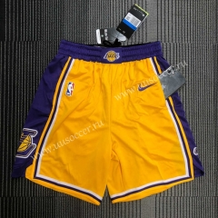 2021 Los Angeles Lakers  Yellow NBA Shorts-311