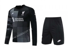 2021-2022  Liverpool Goalkeeper Black   LS Thailand Soccer Uniform-418