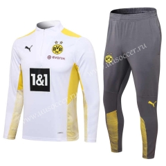 2021-2022 Borussia Dortmund White Thailand Soccer Tracksuit Uniform-411
