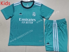 2021-2022 Real Madrid 2nd Away Blue Kids/Youth Soccer Uniform-507