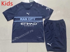 2021-2022 Manchester City 2nd Away Royal Blue Kid/Youth Soccer Uniform-507