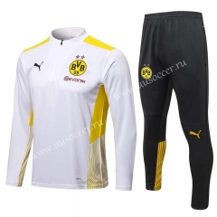 2021-2022 Borussia Dortmund White Thailand Soccer Tracksuit Uniform-815