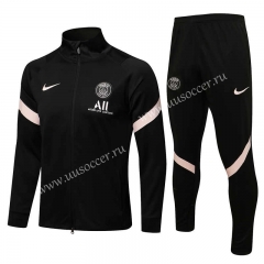 2021-22 Paris SG Black Soccer Jacket Uniform High collar-815