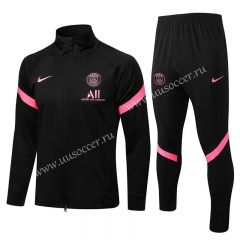 2021-22 Paris SG Black Soccer Jacket Uniform High collar-815