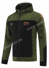2021-2022 Manchester City Dark green Thailand Soccer Jacket With Hat-LH