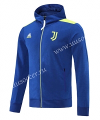 2021-22 Juventus FC Cai Blue Thailand Soccer Jacket with  Hat-815