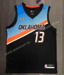 2021-22 City Edition NBA Oklahoma City Thunder Black #13 Jersey-311