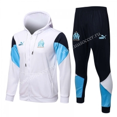 2021-2022  Olympique de Marseille White Thailand Soccer Jacket  Uniform-815