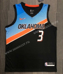 2021-22 City Edition NBA Oklahoma City Thunder Black #3 Jersey-311