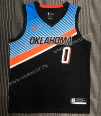2021-22 City Edition NBA Oklahoma City Thunder Black #0 Jersey-311