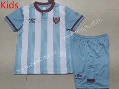 2021-2022  West Ham United Away  Blue kids  Soccer Uniform-507