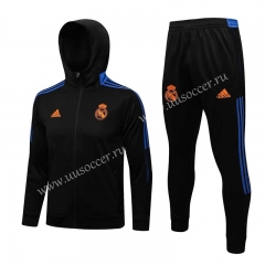 2021-2022 Real Madrid Black Jacket Uniform With Hat-815