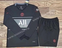 2021-2022 Paris SG 2nd Away Black  LS Soccer Uniform-709