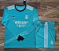 2021-2022 Real Madrid 2nd Away Green LS Soccer Uniform-709