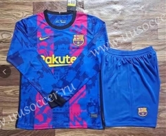 2021-2022 Barcelona Home Red&Blue LS Soccer Uniform-709