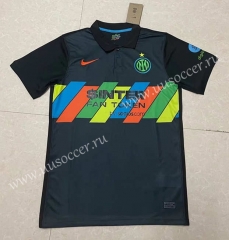 2021-2022 Inter Milan 2nd Away  Black  Thailand Soccer Jersey AAA-818（With ads）