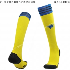 2021-2022 Manchester United  2nd Away Yellow kids  Thailand Soccer Socks