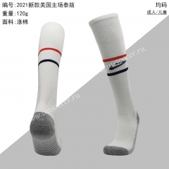 21-22 USA Home White Thailand Soccer Socks