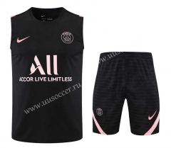 2021-22 Paris SG Black Vest Thailand Soccer  Uniform-418