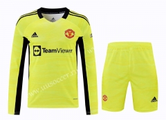 2021-2022 Manchester United Goalkeeper Yellow LS  Thailand Soccer Jersey AAA-418