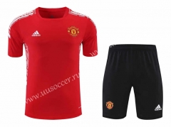 2021-2022 Manchester United Red Thailand Soccer Training Uniform-418