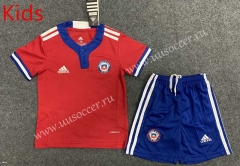 21-22 Chile  Home Red kids Soccer Uniform-GB