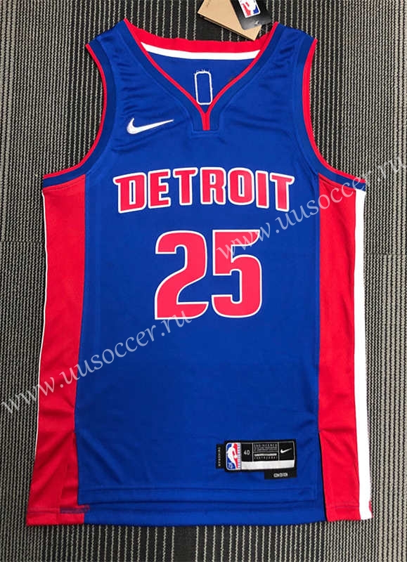 21-22 75th anniversary NBA Detroit Pistons Blue#25 Jersey-311