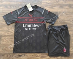2021-22 AC Milan Away  Black  Soccer Uniform-709