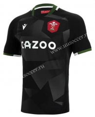 21-22  Red Wales  Black Rugby Shirt